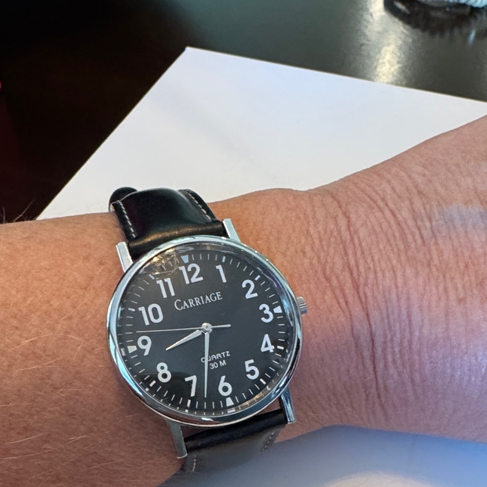 Timex Carriage Black Leather Strap Watch